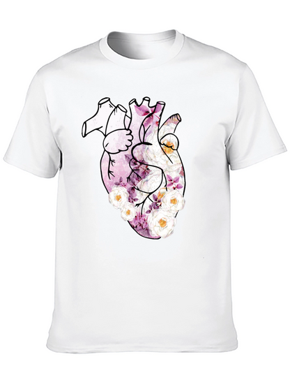 Camiseta Negra con Corazón Floral