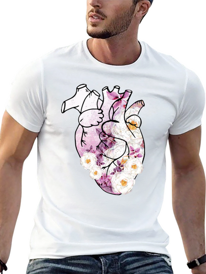 Camiseta Negra con Corazón Floral