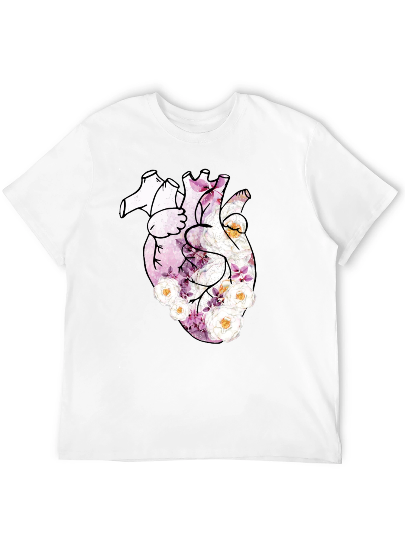 Camiseta Negra con Corazón Floral