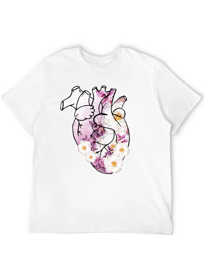 Camiseta Negra con Corazón Floral