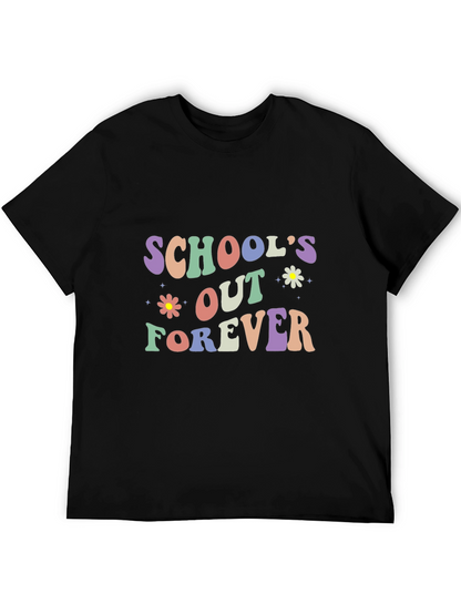 Camiseta Negra Schools Out Forever Retro