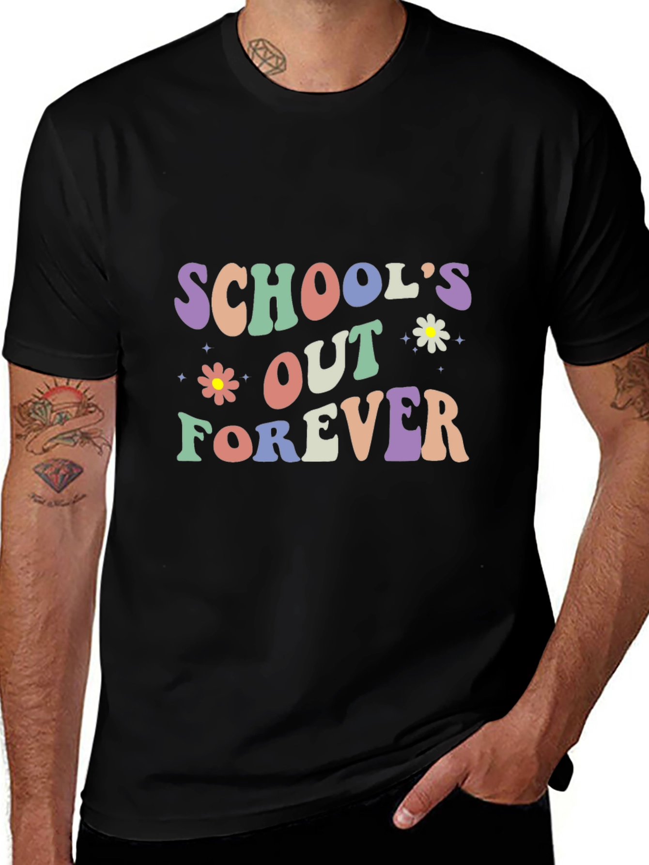 Camiseta Negra Schools Out Forever Retro