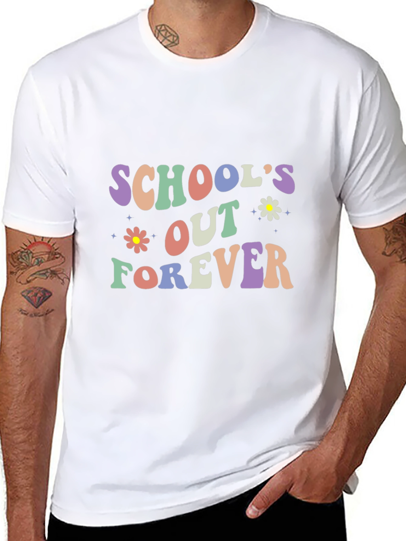 Camiseta Negra Schools Out Forever Retro