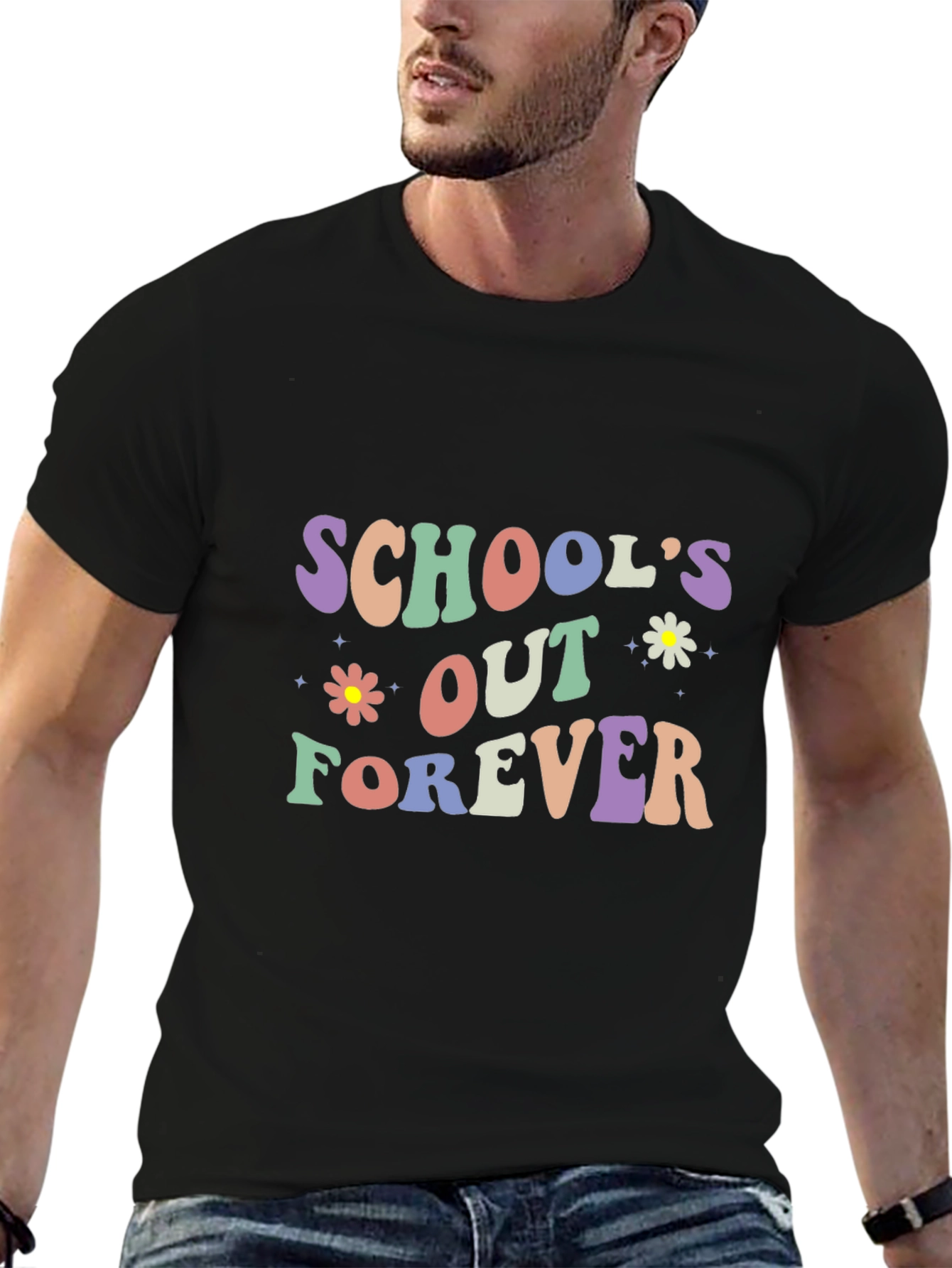 Camiseta Negra Schools Out Forever Retro