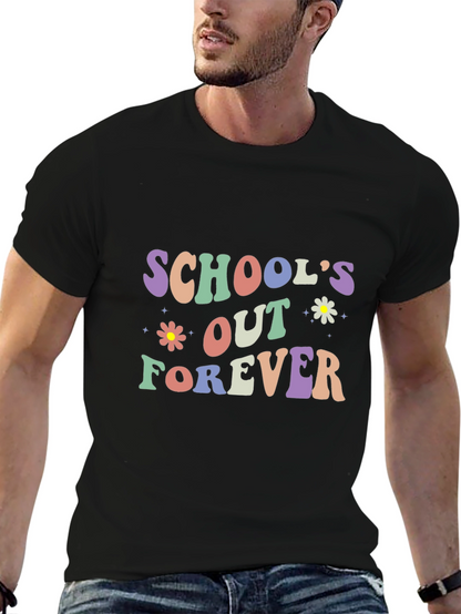 Camiseta Negra Schools Out Forever Retro