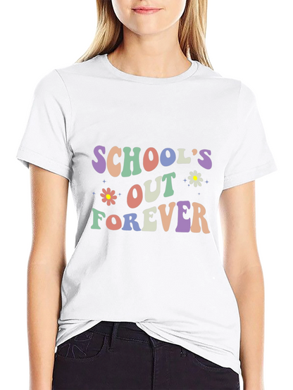 Camiseta Negra Schools Out Forever Retro