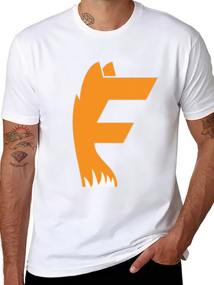 Camiseta Negra con Diseño de Zorro Naranja