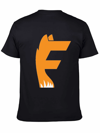 Camiseta Negra con Diseño de Zorro Naranja