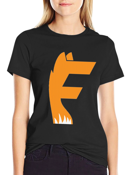 Camiseta Negra con Diseño de Zorro Naranja