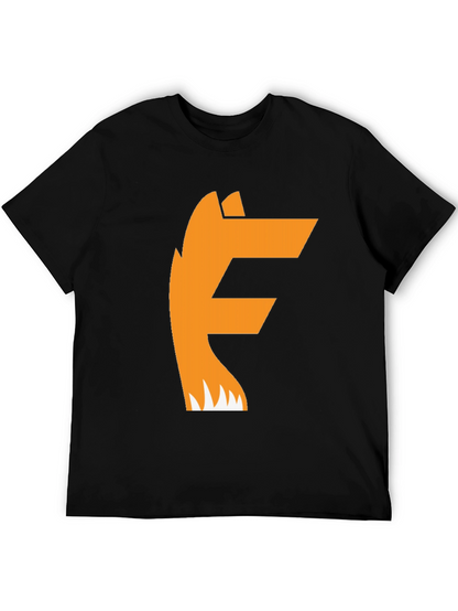 Camiseta Negra con Diseño de Zorro Naranja