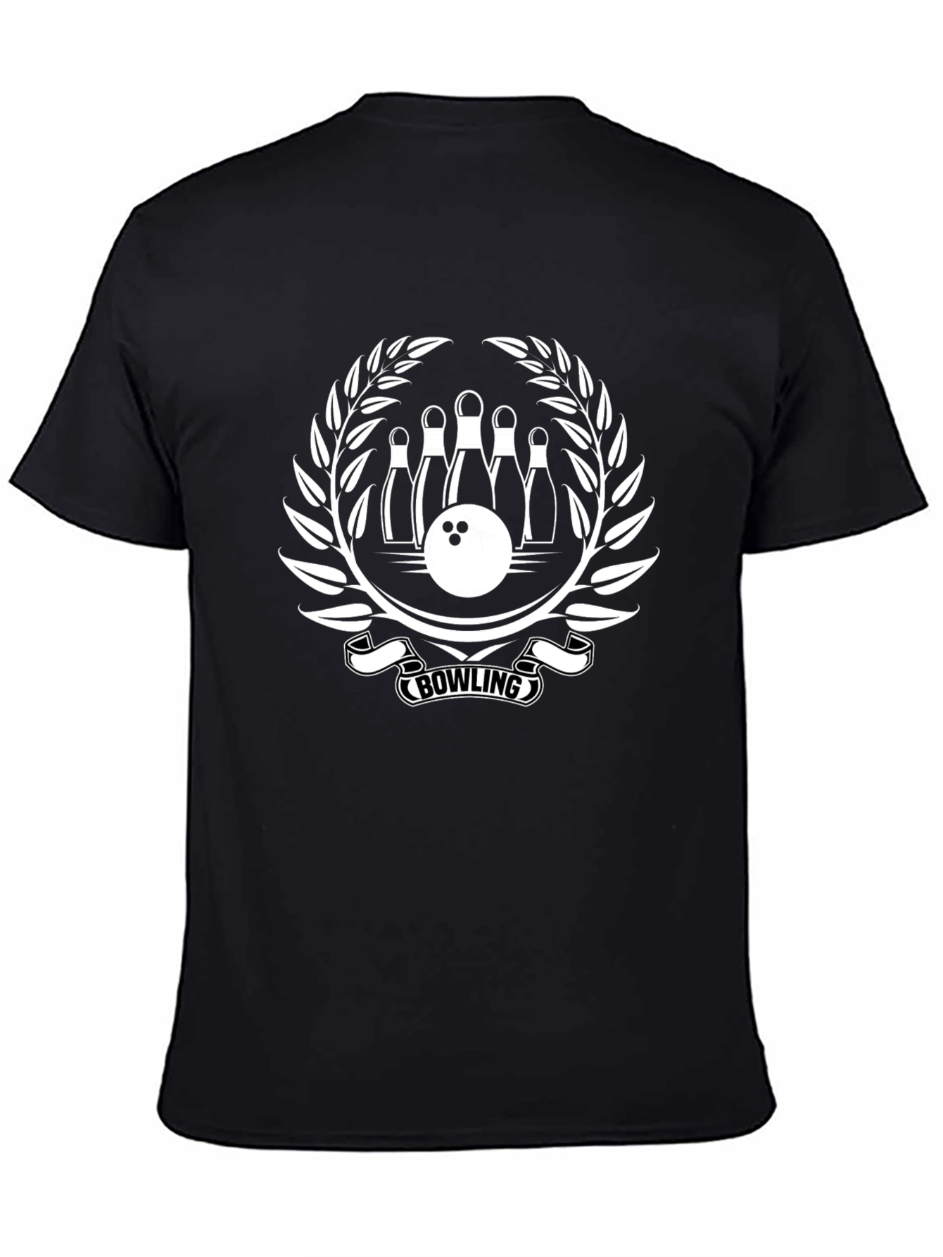 Camiseta Negra Bowling Diseño Corona