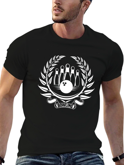 Camiseta Negra Bowling Diseño Corona