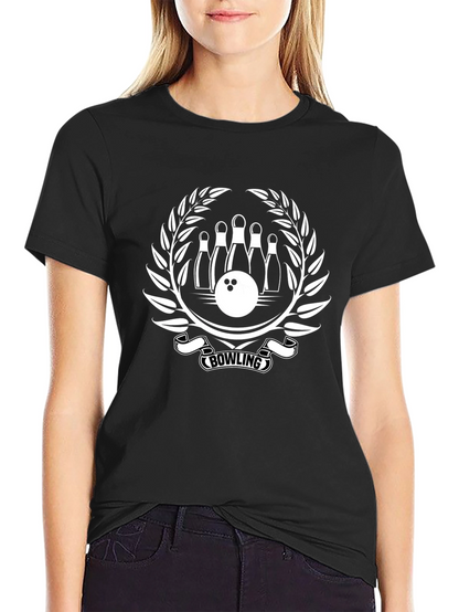 Camiseta Negra Bowling Diseño Corona