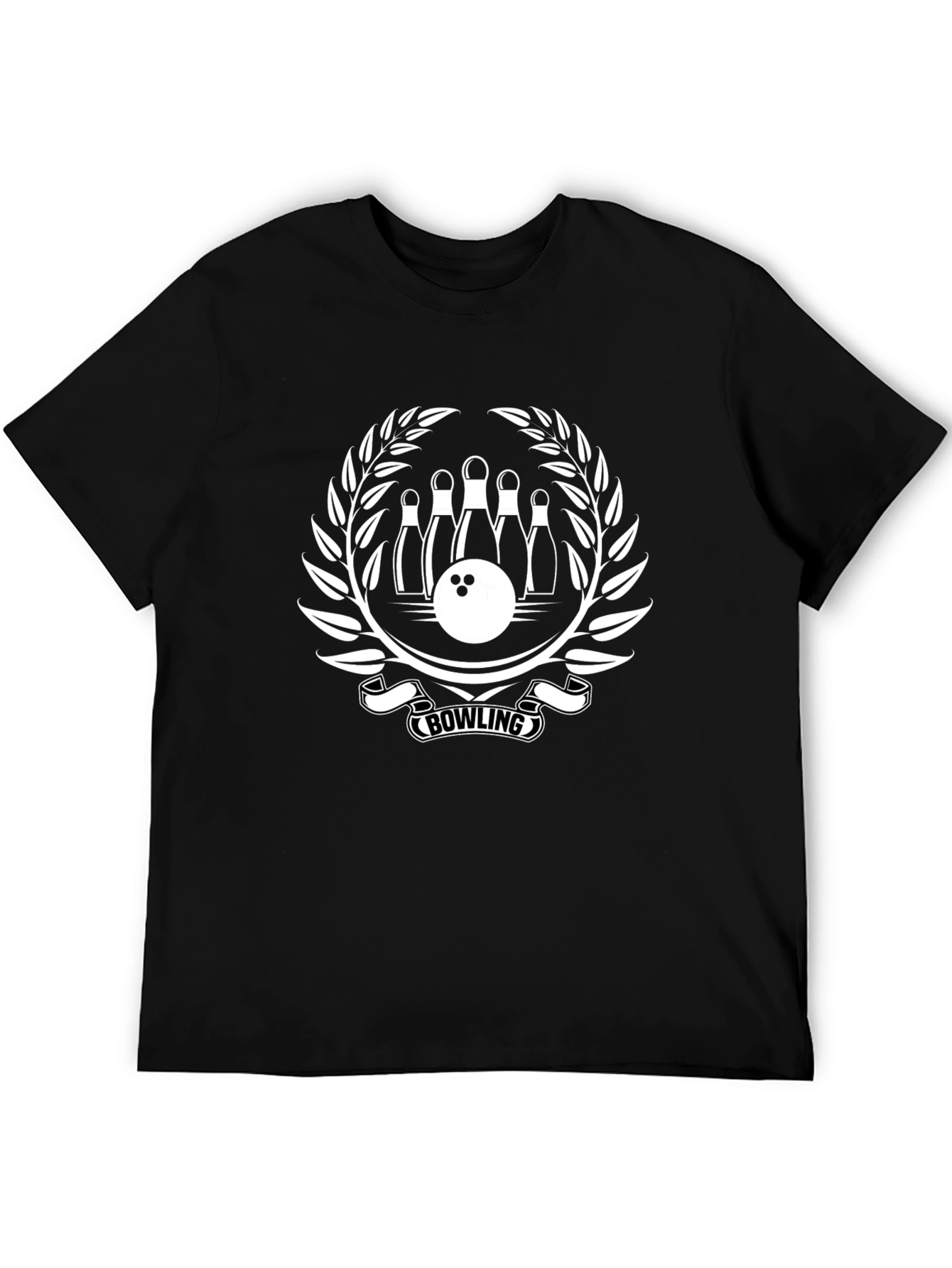 Camiseta Negra Bowling Diseño Corona