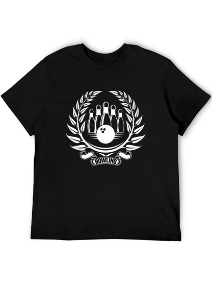 Camiseta Negra Bowling Diseño Corona