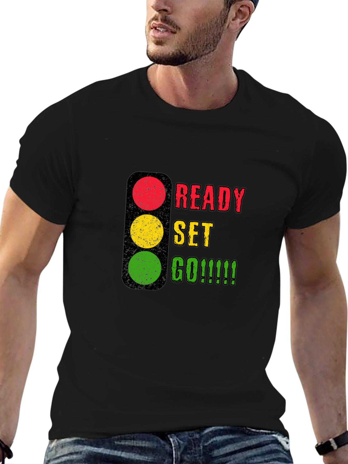Camiseta Negra Listo Preparado ¡Ya!