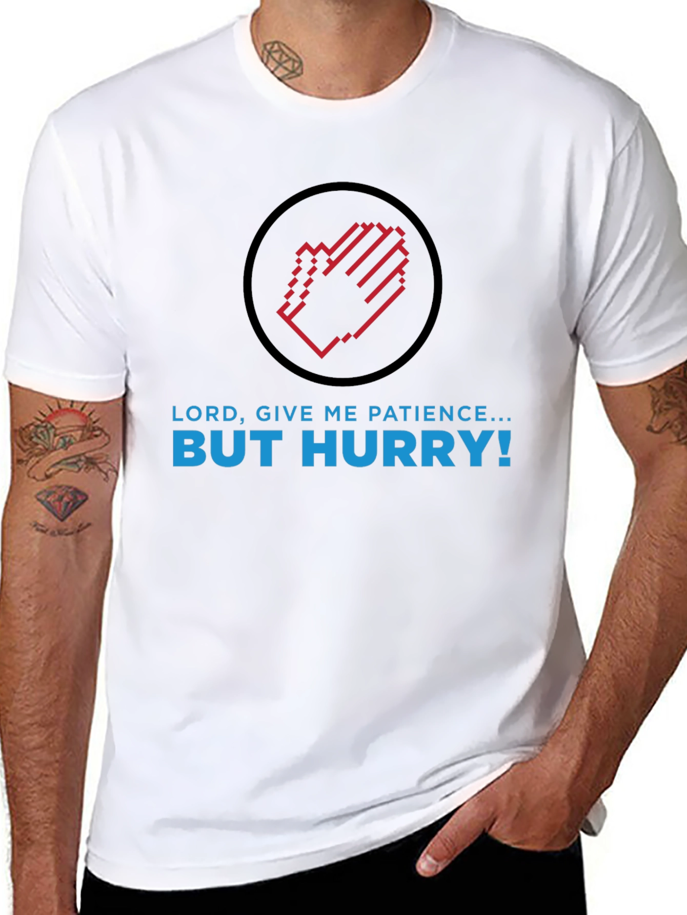 Camiseta Negra: Paciencia ¡Pero Rápido!