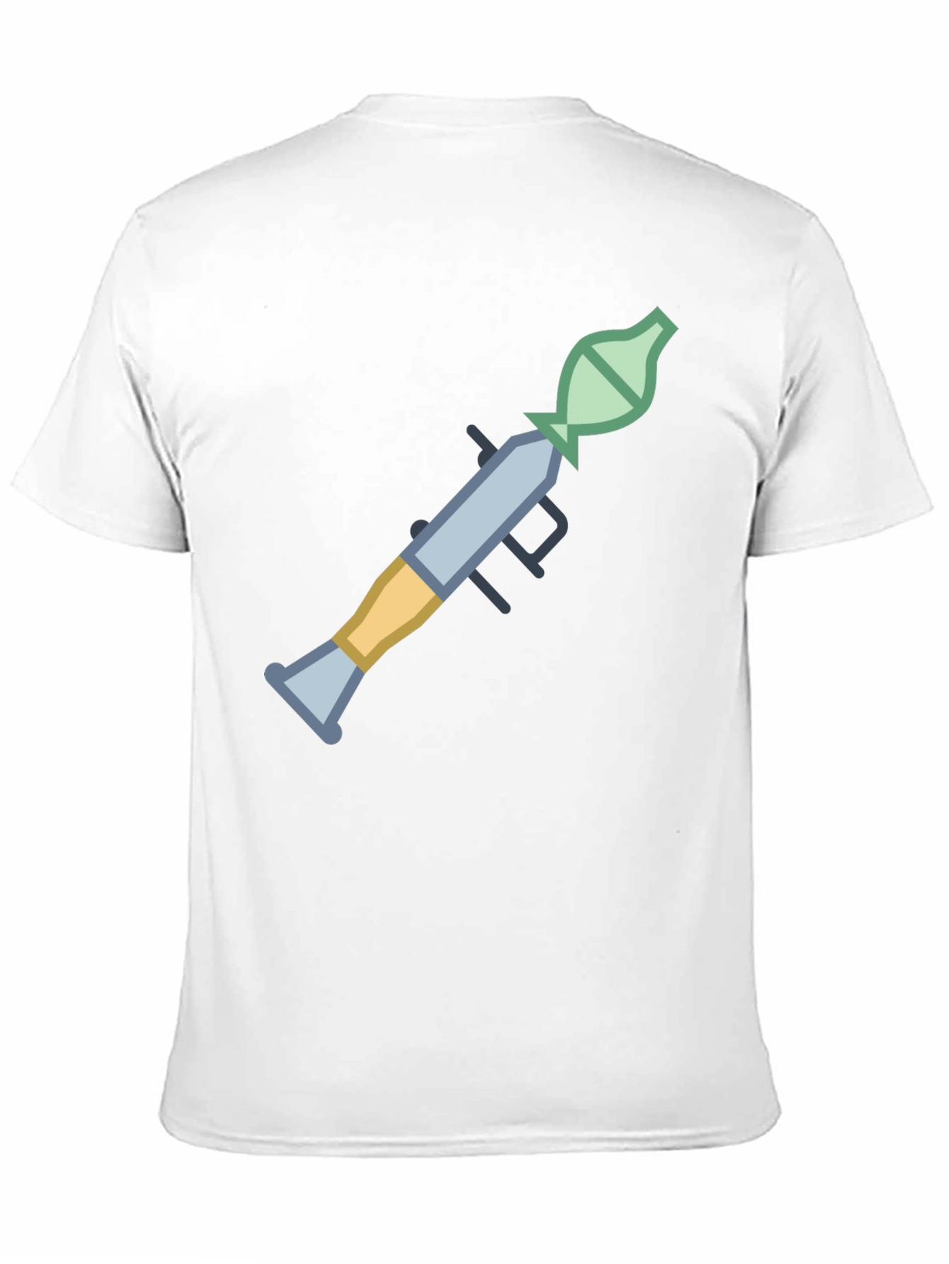 Camiseta Negra con Diseño Gráfico de Lanzacohetes