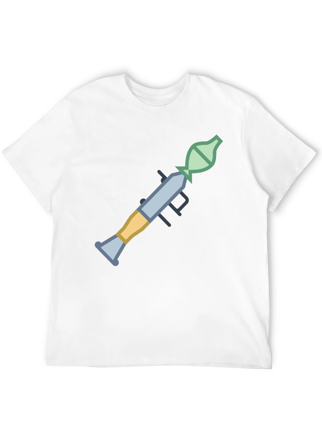 Camiseta Negra con Diseño Gráfico de Lanzacohetes