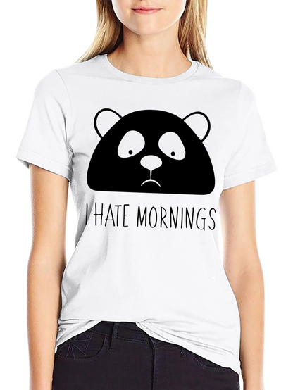 Camiseta Panda Odio las Mañanas - Diseño Divertido