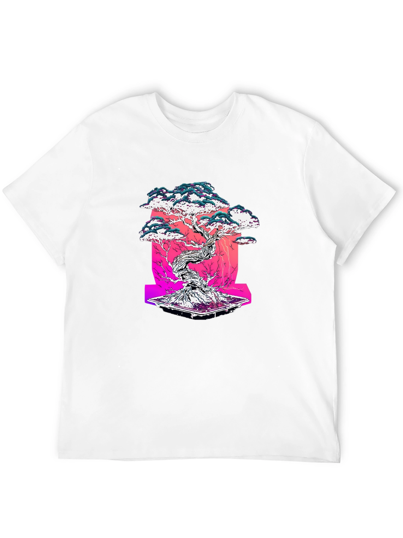 Camiseta Negra con Diseño Bonsái Estilizado