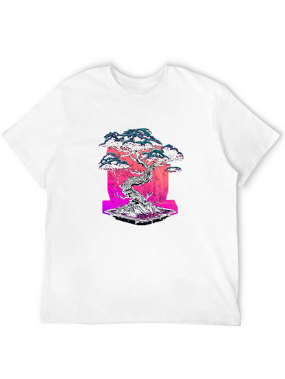 Camiseta Negra con Diseño Bonsái Estilizado