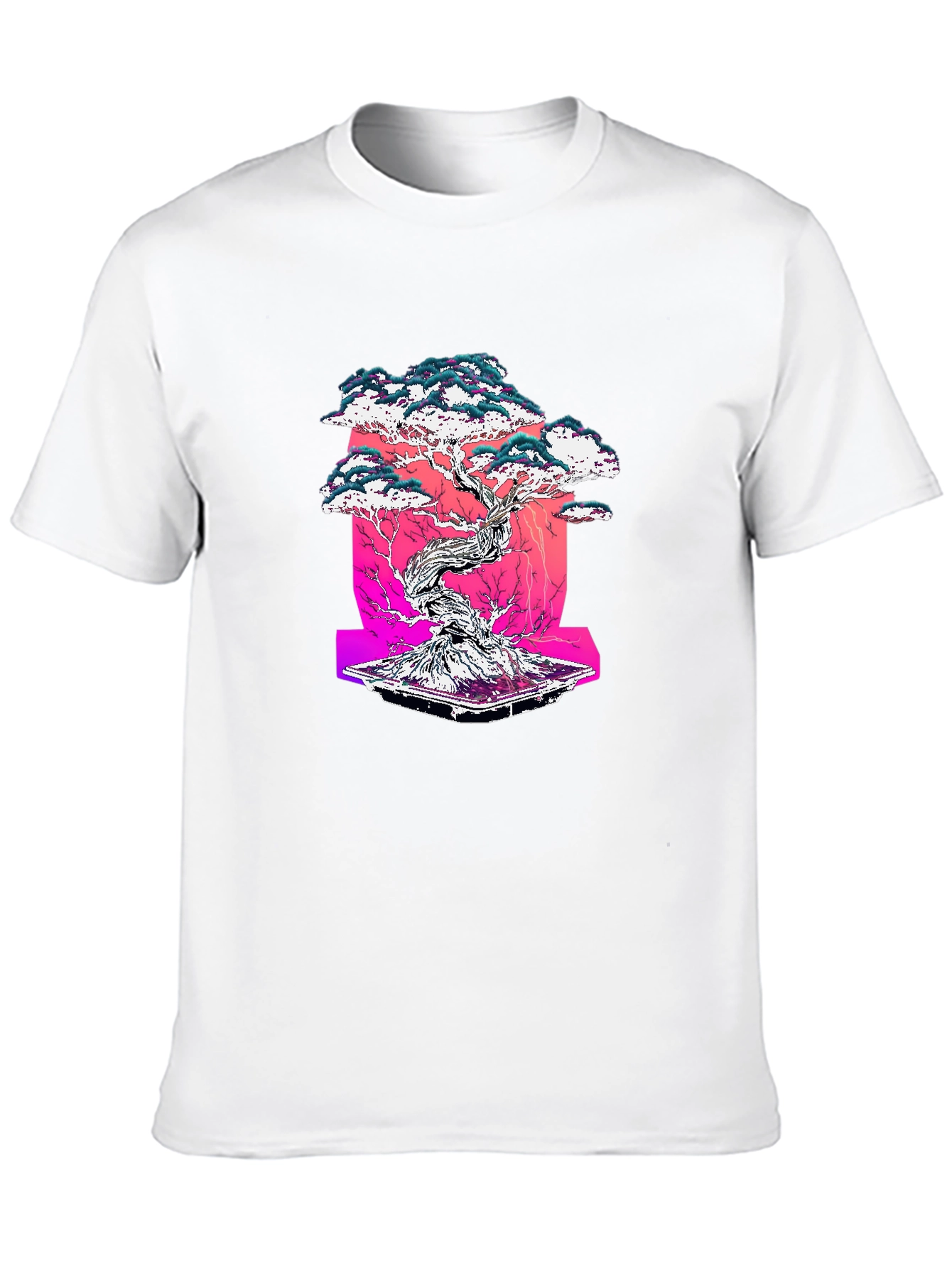 Camiseta Negra con Diseño Bonsái Estilizado