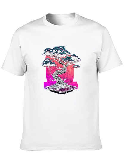 Camiseta Negra con Diseño Bonsái Estilizado