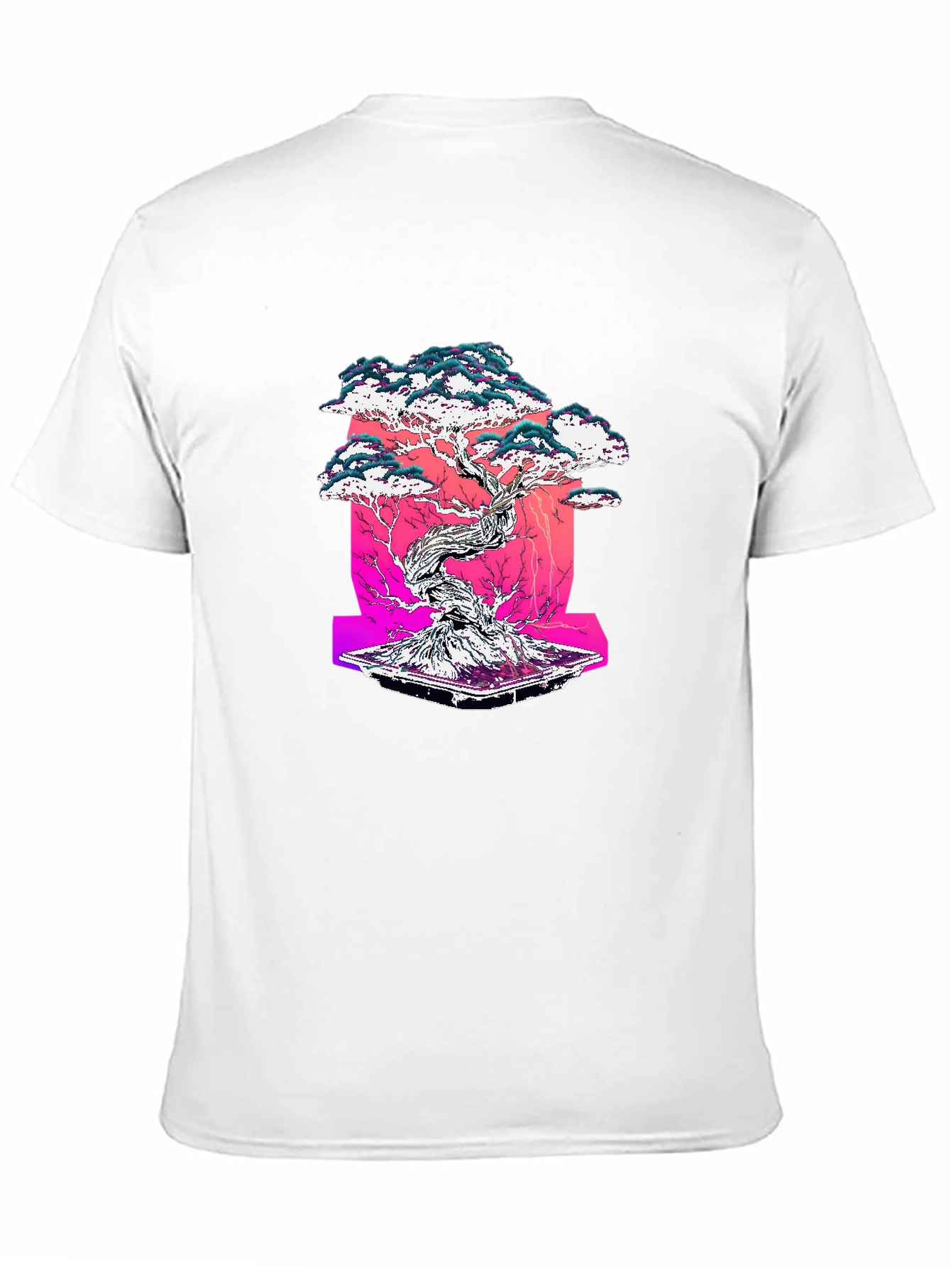 Camiseta Negra con Diseño Bonsái Estilizado