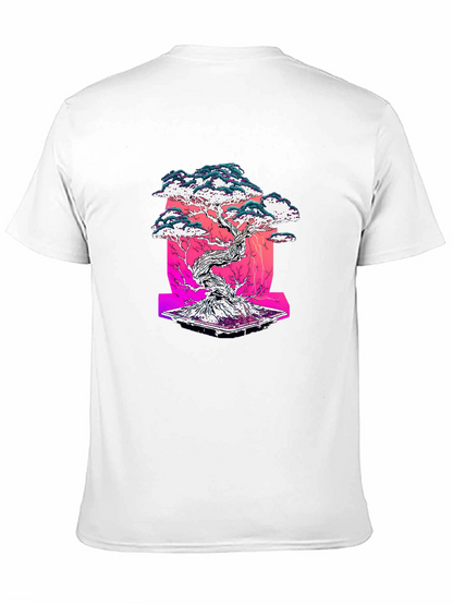 Camiseta Negra con Diseño Bonsái Estilizado