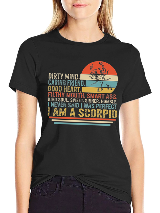 Camiseta Negra Escorpio: Personalidad Audaz y Leal