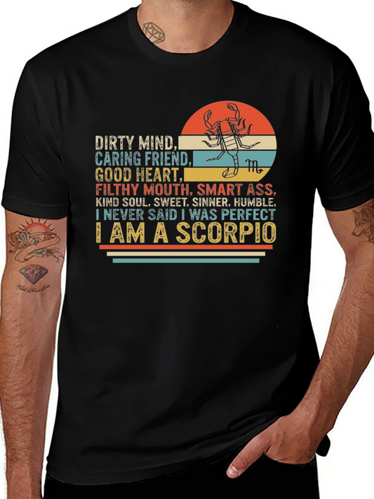 Camiseta Negra Escorpio: Personalidad Audaz y Leal