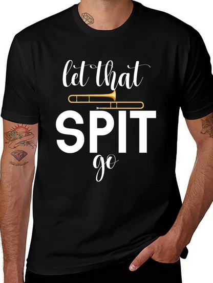 Camiseta Negra Let That Spit Go de Trompeta