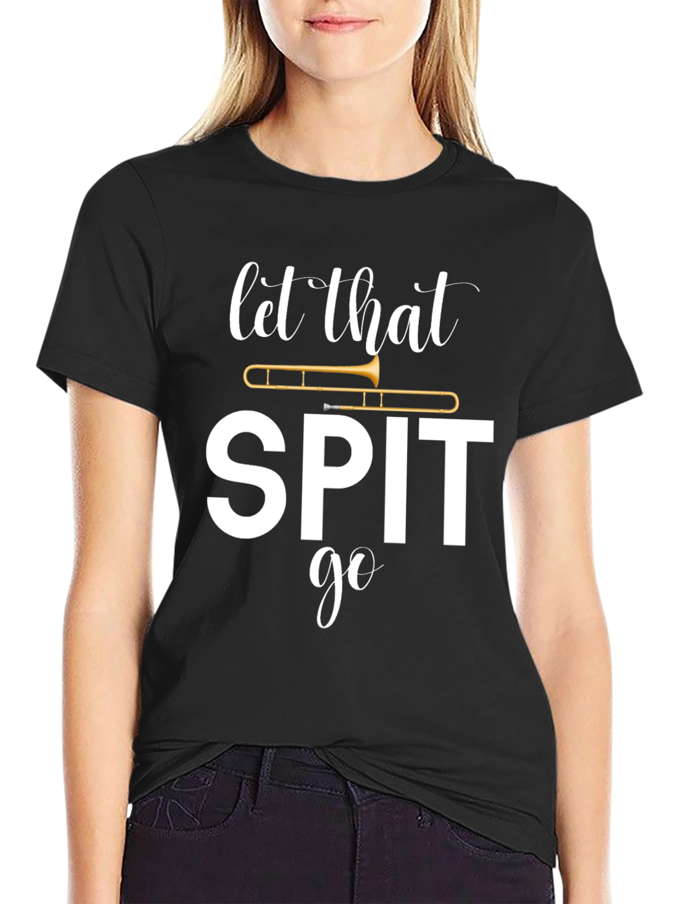 Camiseta Negra Let That Spit Go de Trompeta