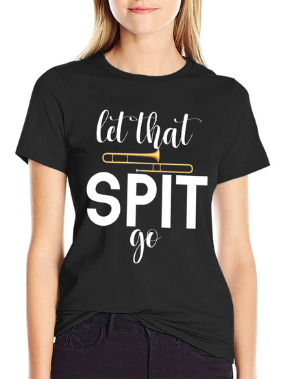 Camiseta Negra Let That Spit Go de Trompeta