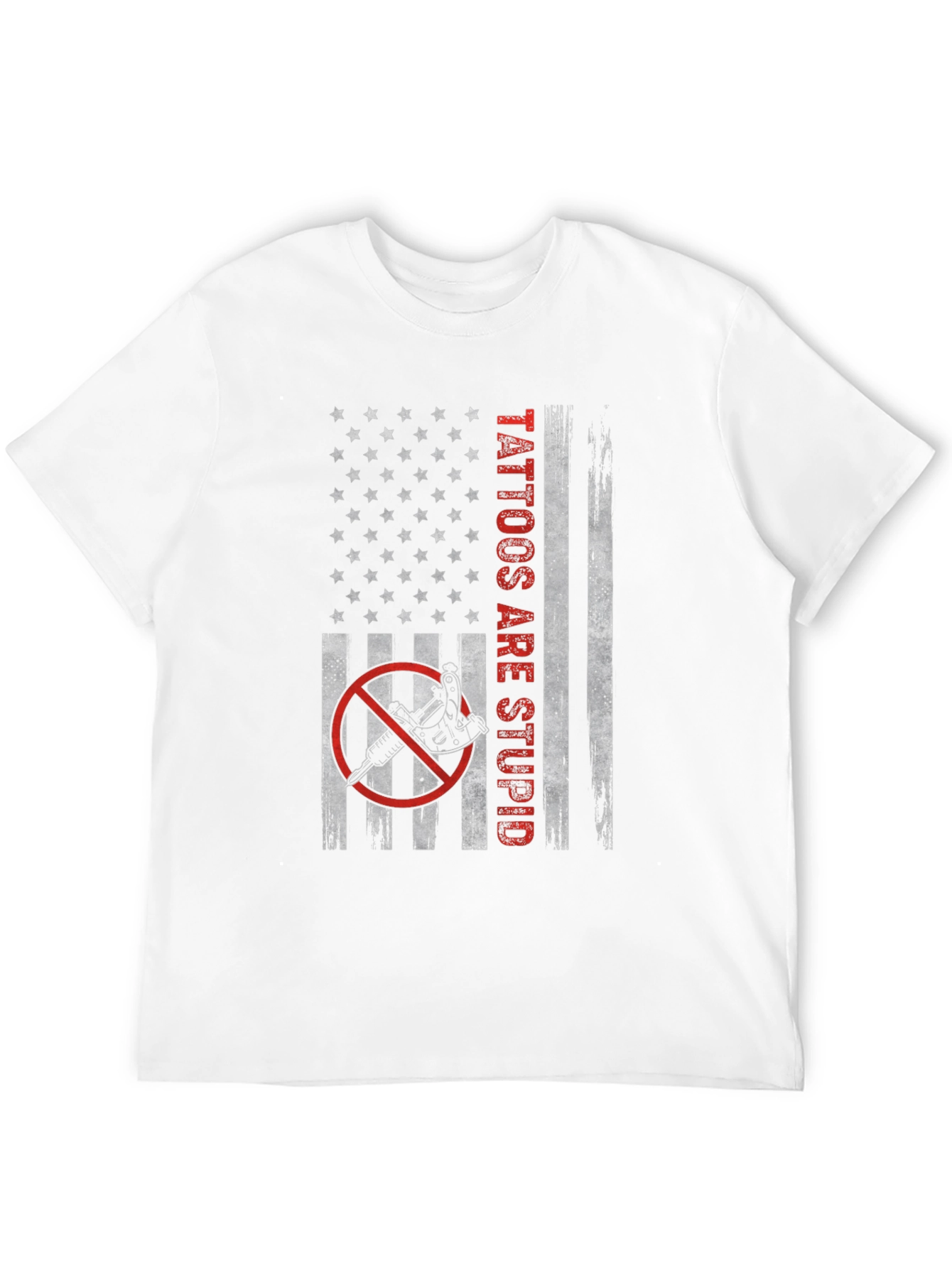 Camiseta Negra Tattoos Are Stupid Bandera Americana