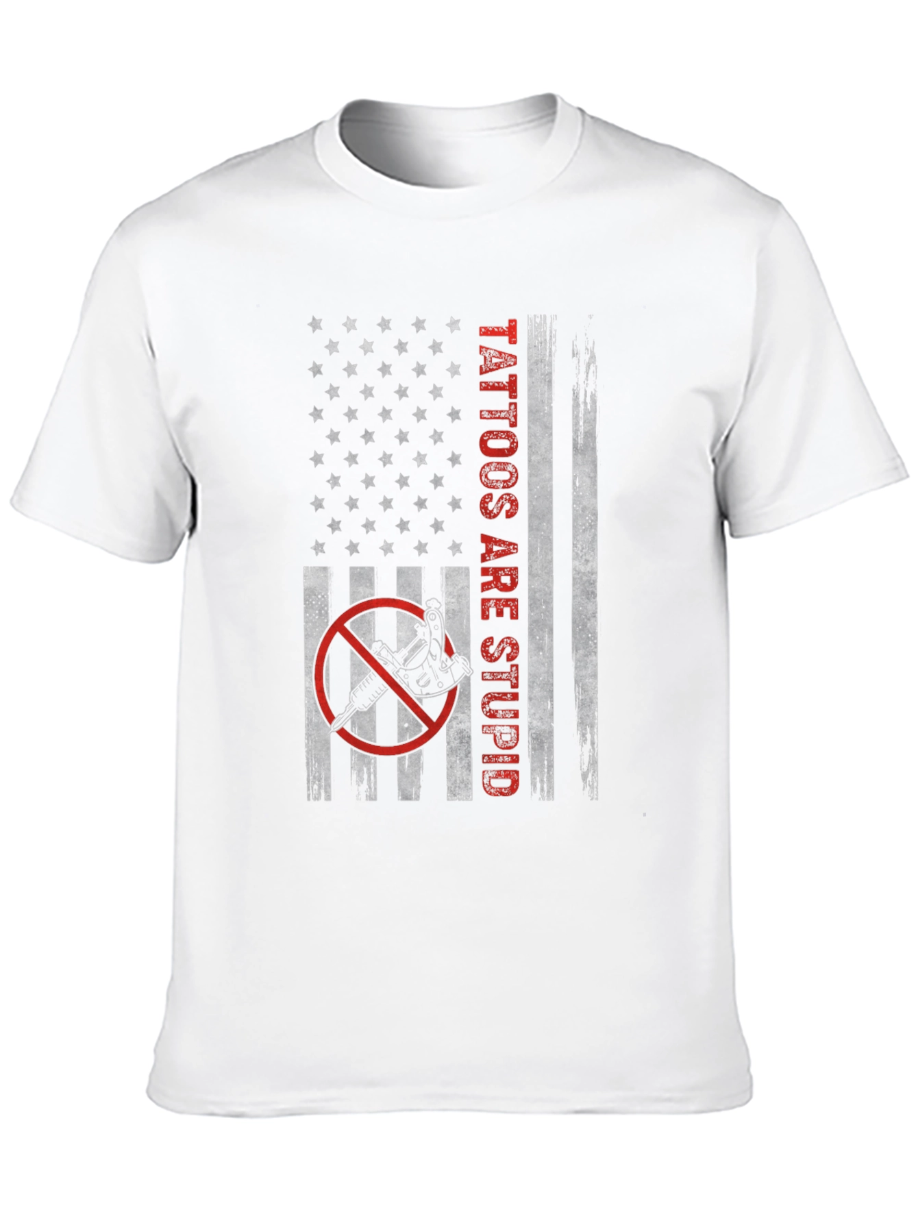Camiseta Negra Tattoos Are Stupid Bandera Americana