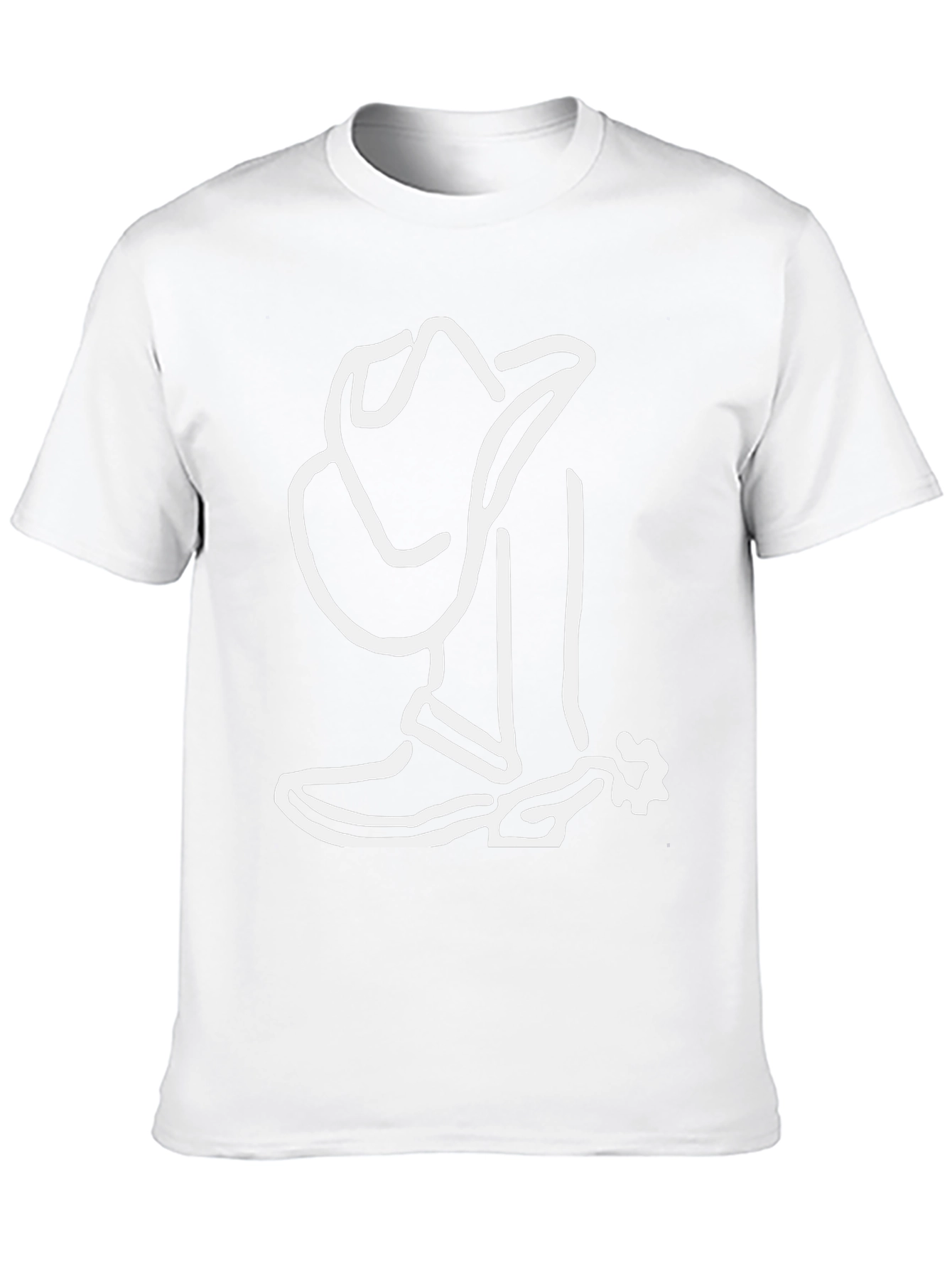 Camiseta Negra con Diseño Vaquero Blanco