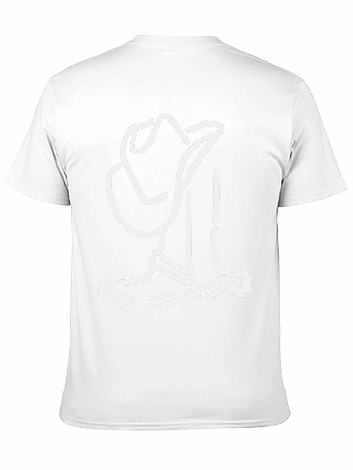 Camiseta Negra con Diseño Vaquero Blanco