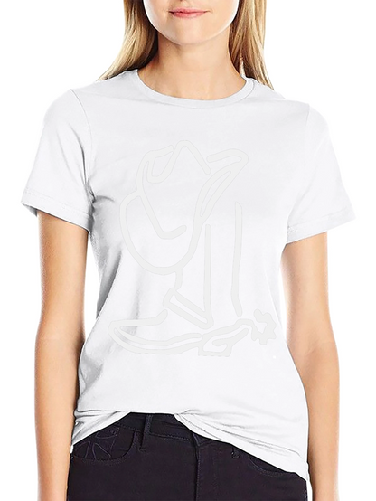 Camiseta Negra con Diseño Vaquero Blanco