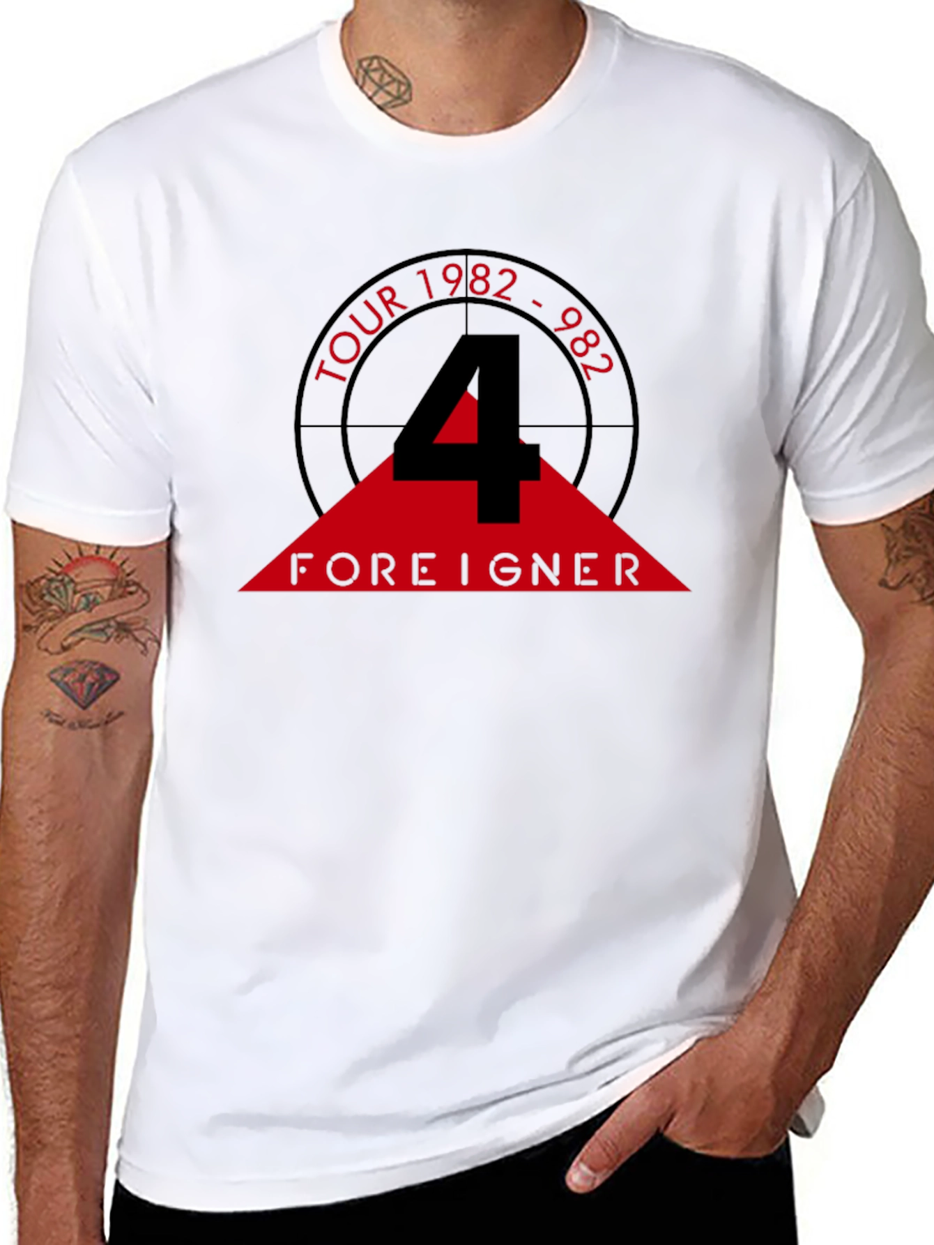 Camiseta Negra Foreigner Tour 1982