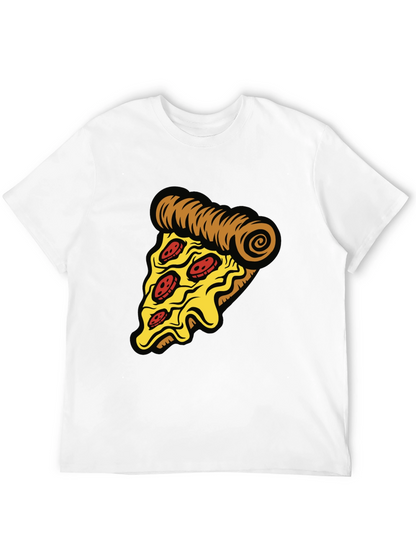 Camiseta Negra con Diseño de Pizza