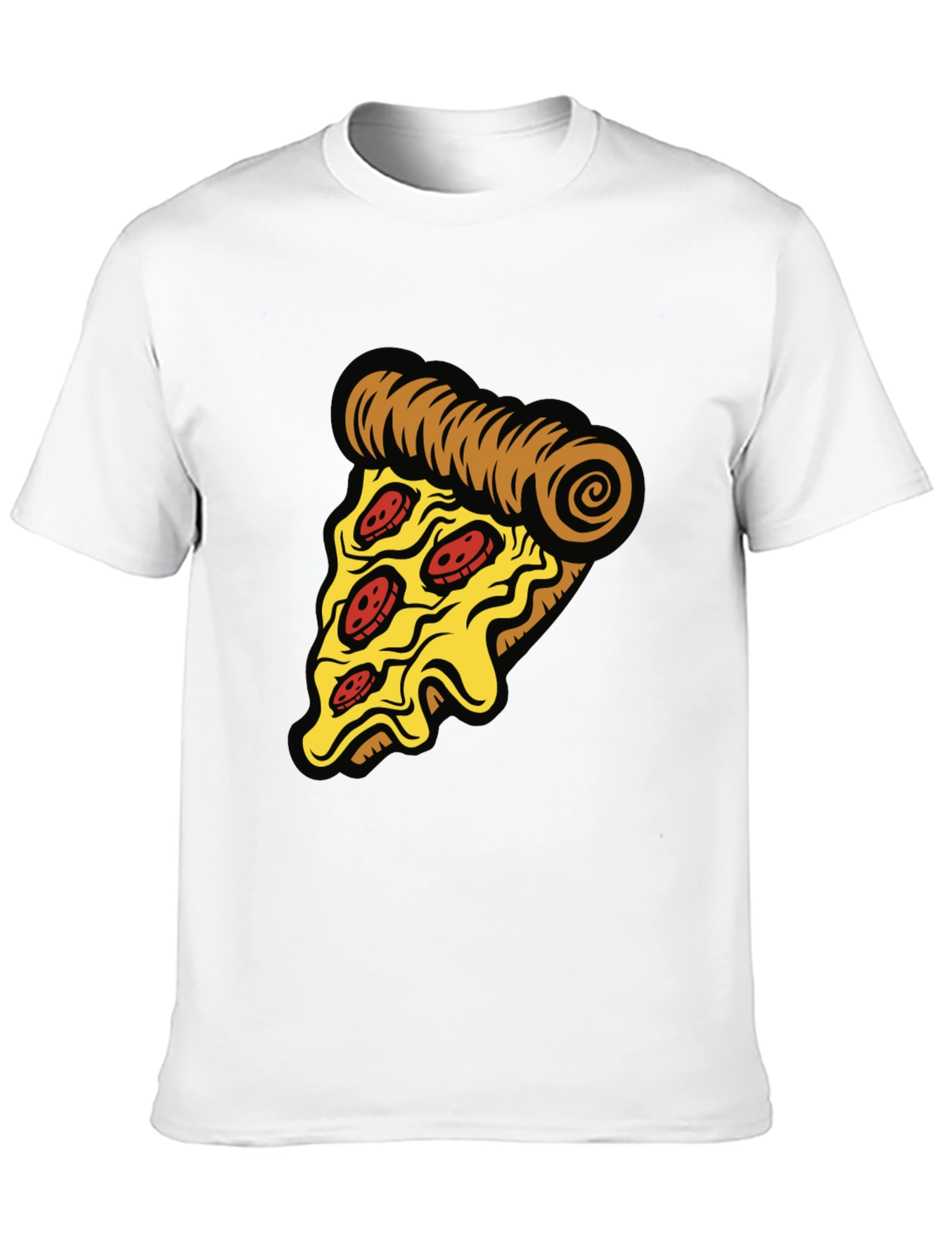 Camiseta Negra con Diseño de Pizza