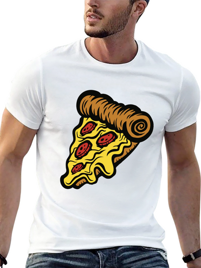 Camiseta Negra con Diseño de Pizza
