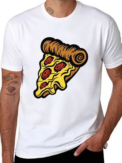 Camiseta Negra con Diseño de Pizza