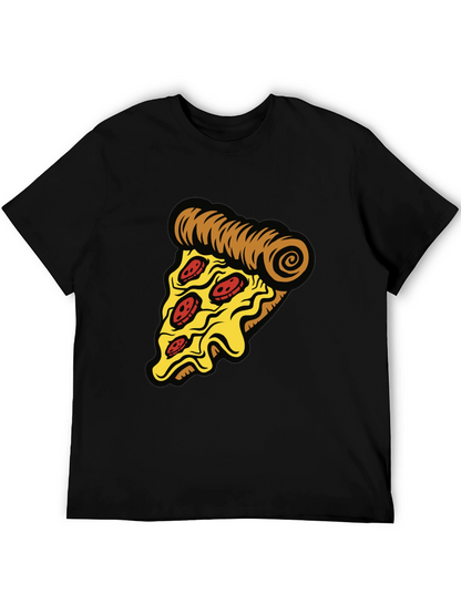 Camiseta Negra con Diseño de Pizza