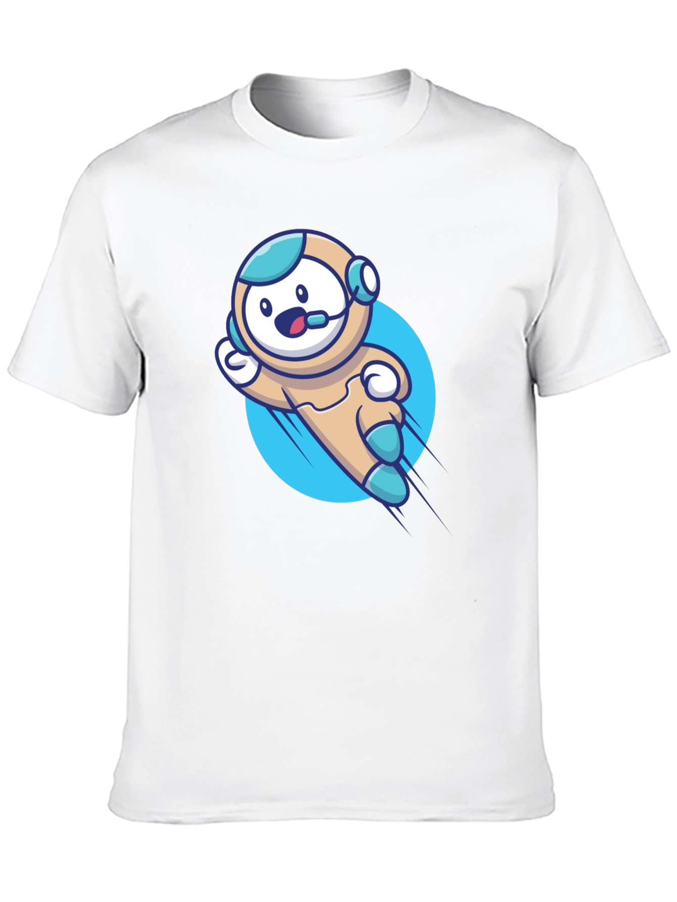 Camiseta Negra con Diseño de Astronauta Divertido