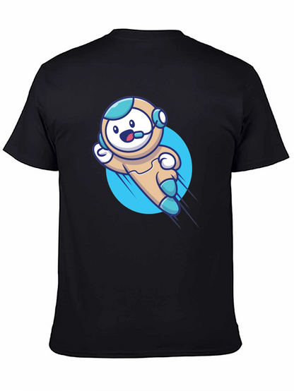 Camiseta Negra con Diseño de Astronauta Divertido
