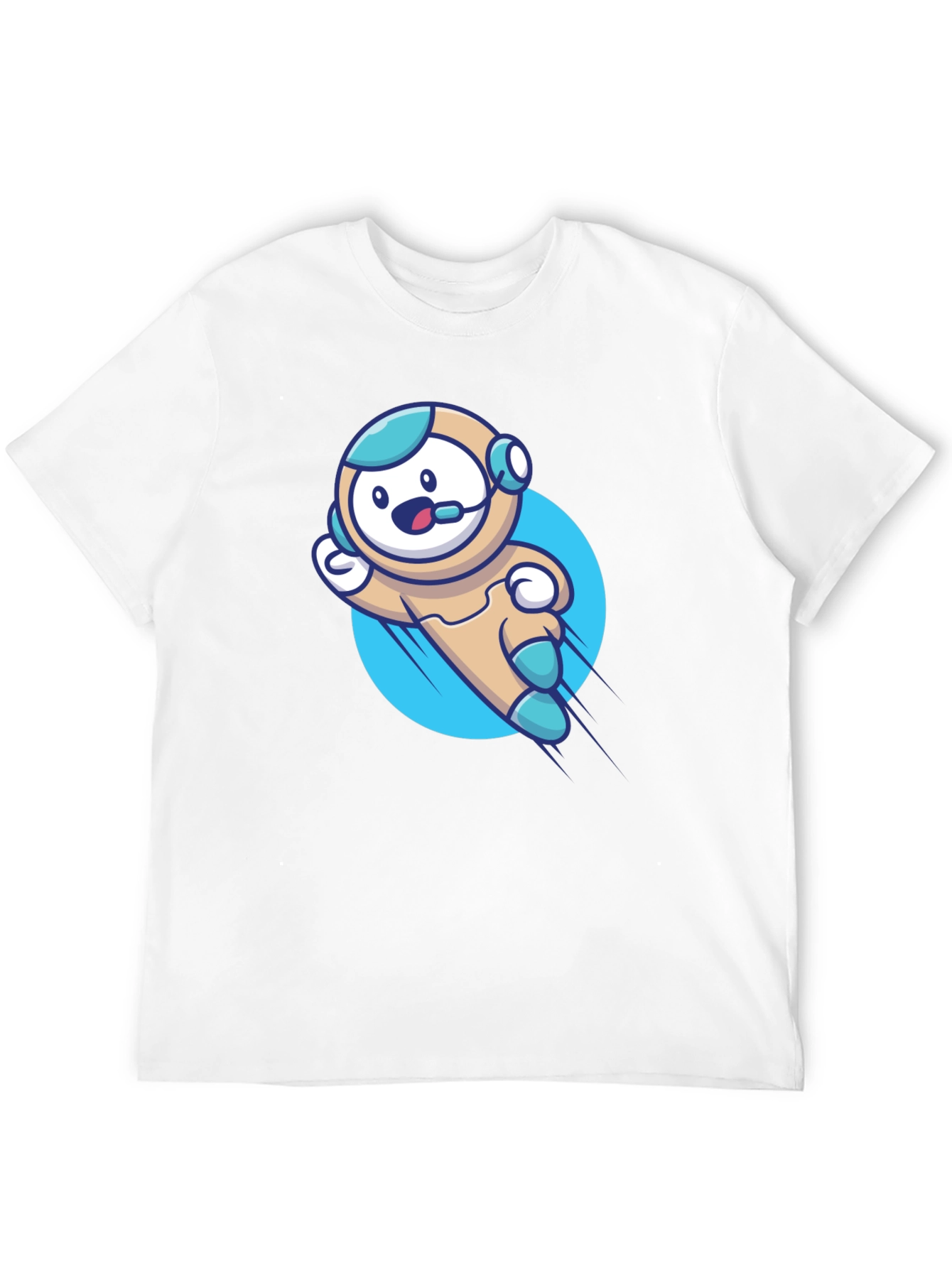 Camiseta Negra con Diseño de Astronauta Divertido