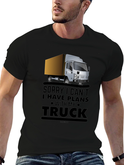 Camiseta Negra Lo Siento Tengo Planes Con Mi Camión